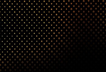 Dark yellow, orange vector template with poker symbols.