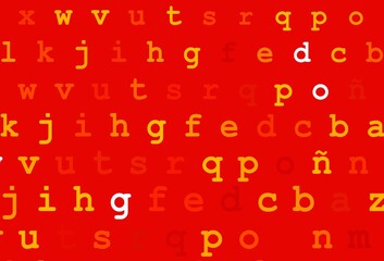 Light orange vector texture with ABC characters.