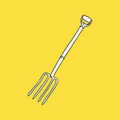 Rake Icon, Construction, Sketch and Vintage style