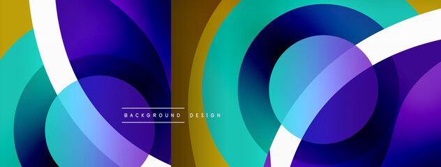 Creative geometric wallpaper. Minimal abstract background. Circle wave and round shapes composition vector illustration for wallpaper banner background or landing page