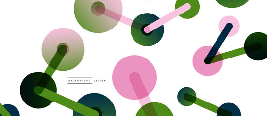 Line points connections geometric abstract background. Circles connected by lines. Trendy techno business template for wallpaper, banner, background or landing