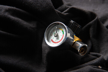 Wind gauge unit bar Vintage Scale To Measure Steam Pressure on background technology