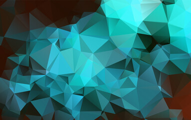 Blue vivid geometric polygonal abstract design background template