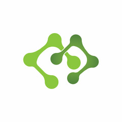 Molecule atom symbol logo template vector icon illustration