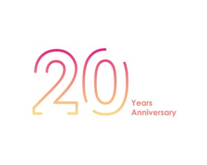 20 anniversary logotype with gradient colors for celebration purpose and special moment
