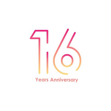 16 anniversary logotype with gradient colors for celebration purpose and special moment