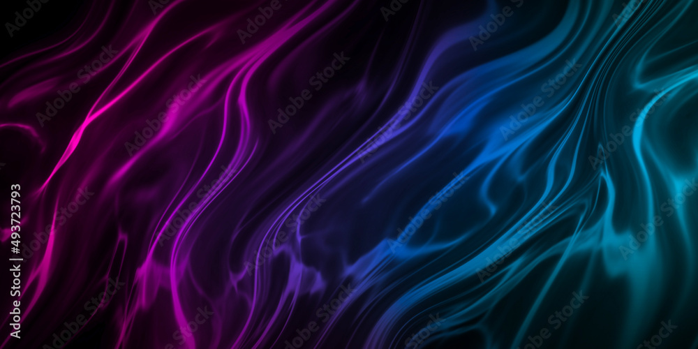 Aufkleber Abstract colorful gradient light fluid wavy dynamic isolated on black background in concept modern, technology