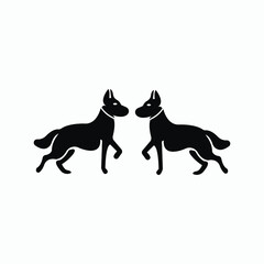 two dog  vector logo