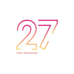27 anniversary logotype with gradient colors for celebration purpose and special moment