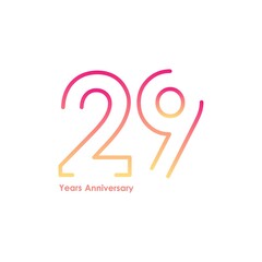 29 anniversary logotype with gradient colors for celebration purpose and special moment - obrazy, fototapety, plakaty