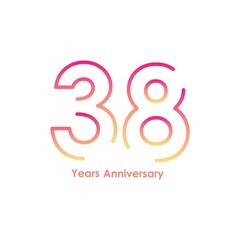 38 anniversary logotype with gradient colors for celebration purpose and special moment