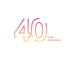 40 anniversary logotype with gradient colors for celebration purpose and special moment