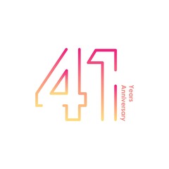 41 anniversary logotype with gradient colors for celebration purpose and special moment