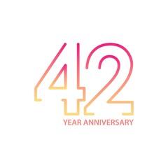 42 anniversary logotype with gradient colors for celebration purpose and special moment