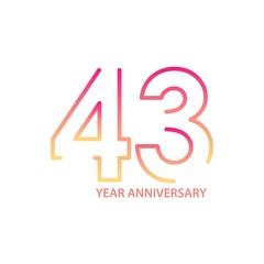 43 anniversary logotype with gradient colors for celebration purpose and special moment
