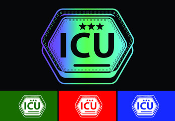 ICU letter new logo and icon design template