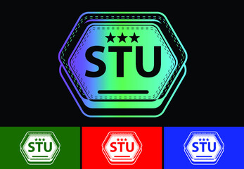 STU letter new logo and icon design template