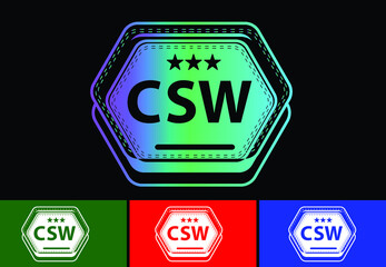 CSW letter new logo and icon design template