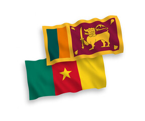 Flags of Sri Lanka and Cameroon on a white background