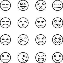 emotion face icon set simple
