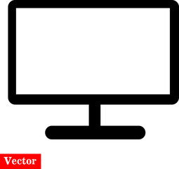 pc Icon vector. Simple flat symbol. Perfect Black pictogram illustration on white background..eps