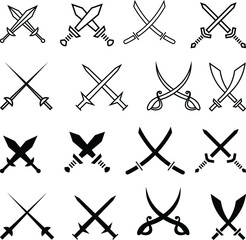 sword icon set simple, minimalisrt