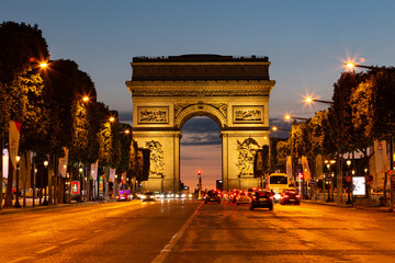 Arc de Triomphe Paris France Night View