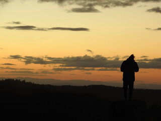 Silhouette of a Person on a Sunset