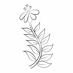 Beautiful Easy Flowers Coloring book For Preschool Children. Cute Educational Flowers Coloring Page For Kids