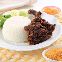 Nasi Bebek Madura, Fried Maduranese Black Duck with Rice