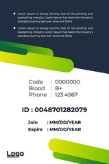 white and blue gradient id card 