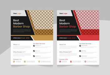 Business haircut stylish best barbershop flyer template and creative beauty barbershop hair cutting poster Design.