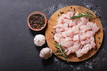 fresh turkey meat with rosemary and spices