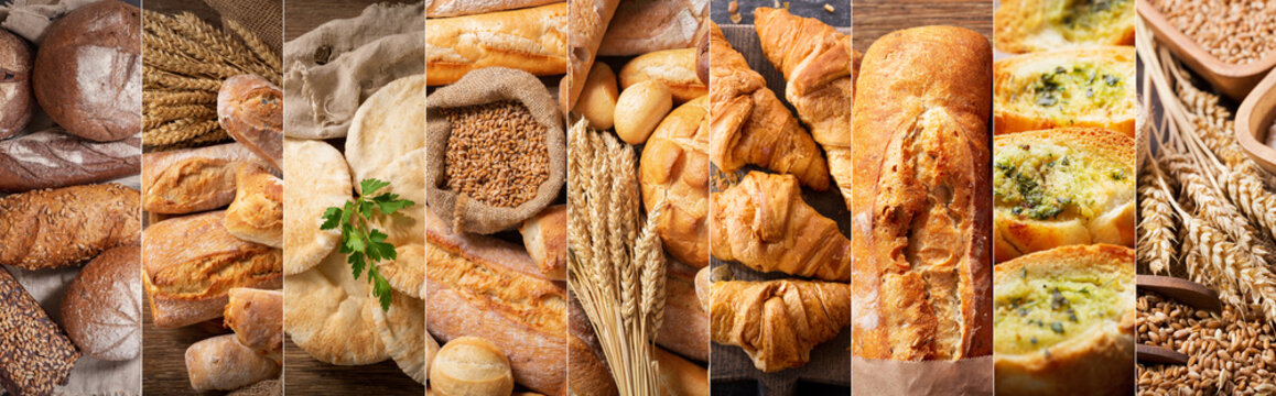 collage of fresh baked bread