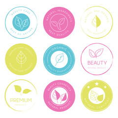 Collection of beauty and cosmetics, wellness logo, icon, labels and badges for graphic and web design, product promotions.