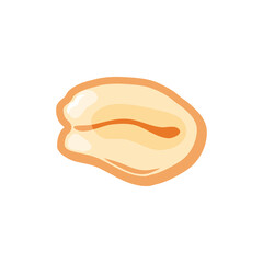 Oat grain on a white isolated background. Oat flakes. Vector cartoon icon. 