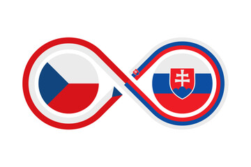 unity concept. czech and slovak language translation icon. vector illustration isolated on white background	