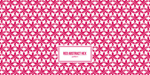 red abstract hexagon pattern with white diagonal stripe
