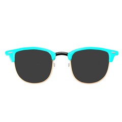 Oval sunglasses with blue sea frames