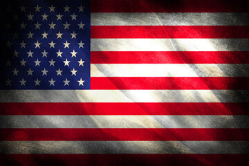 Fototapeta premium The flag of the United States of America on a fabric background