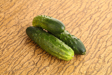 Fersh juicy green cucumbers heap