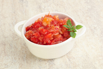 Hungary vegetarian Lecho with vegetables