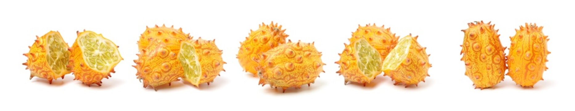 kiwano melon on white background