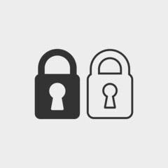 Lock vector icon illustration sign