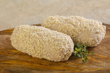 Raw chicken cutlet for roast