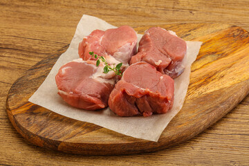 Raw pork tenderloin for cooking