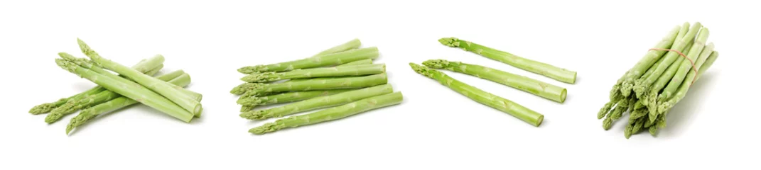 Crédence de cuisine en verre imprimé Légumes frais asparagus on a white background