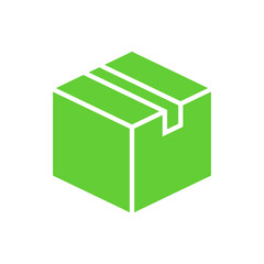 Box eco vector green icon