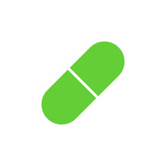 Pill eco vector green icon