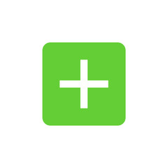 Obraz premium Add button vector green icon